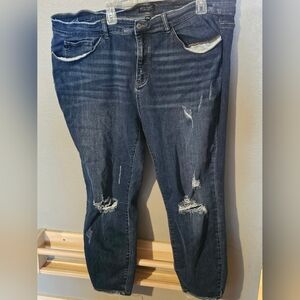 Judy Blue Dark Blue Distressed Jeans